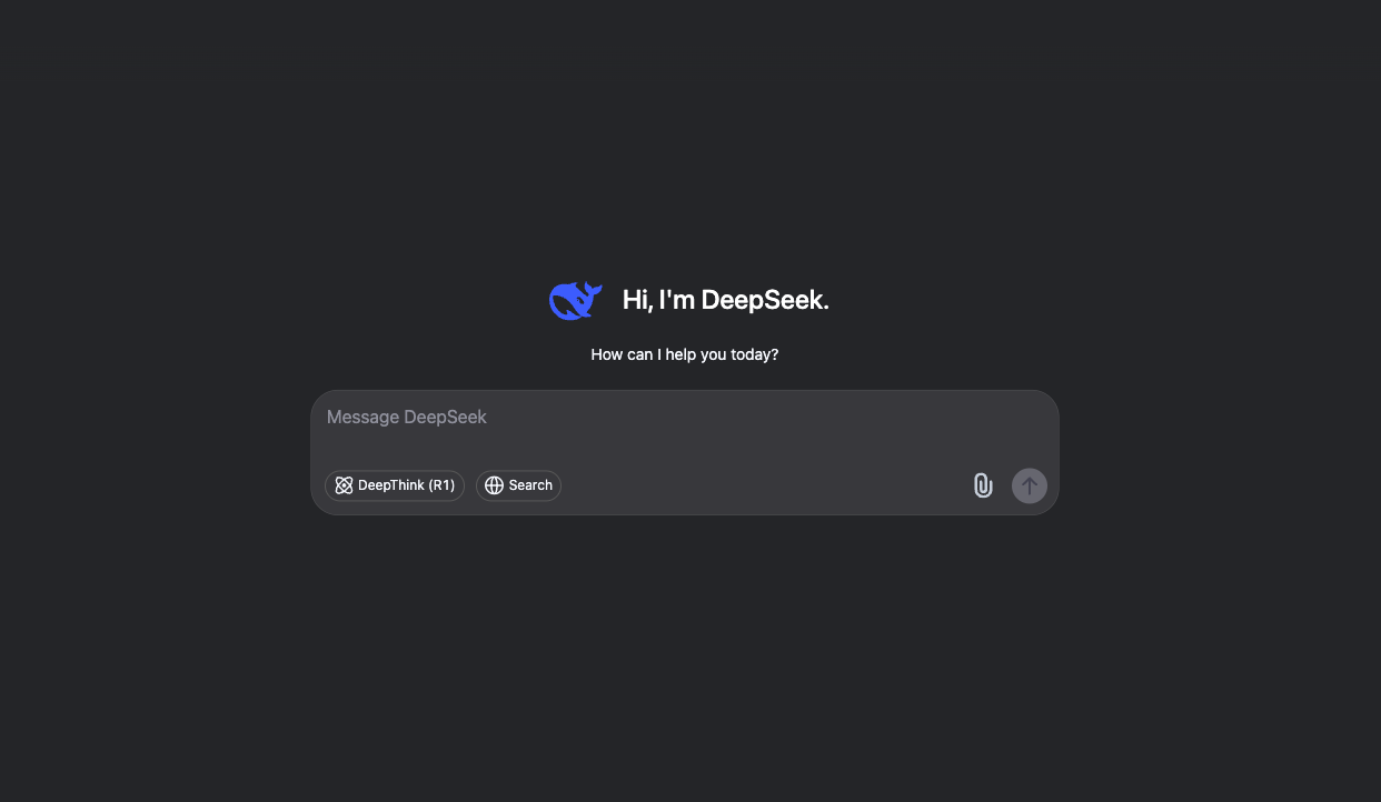 Screenshot of DeepSeek homepage